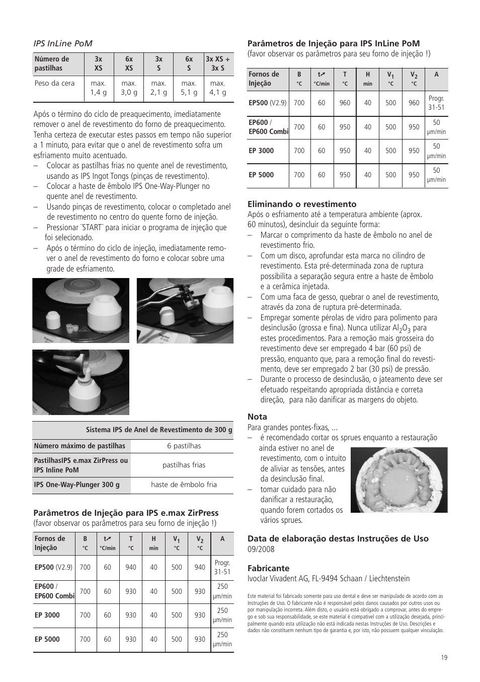 Ivoclar Vivadent IPS Investment Ring System 300g User Manual | Page 19 / 20