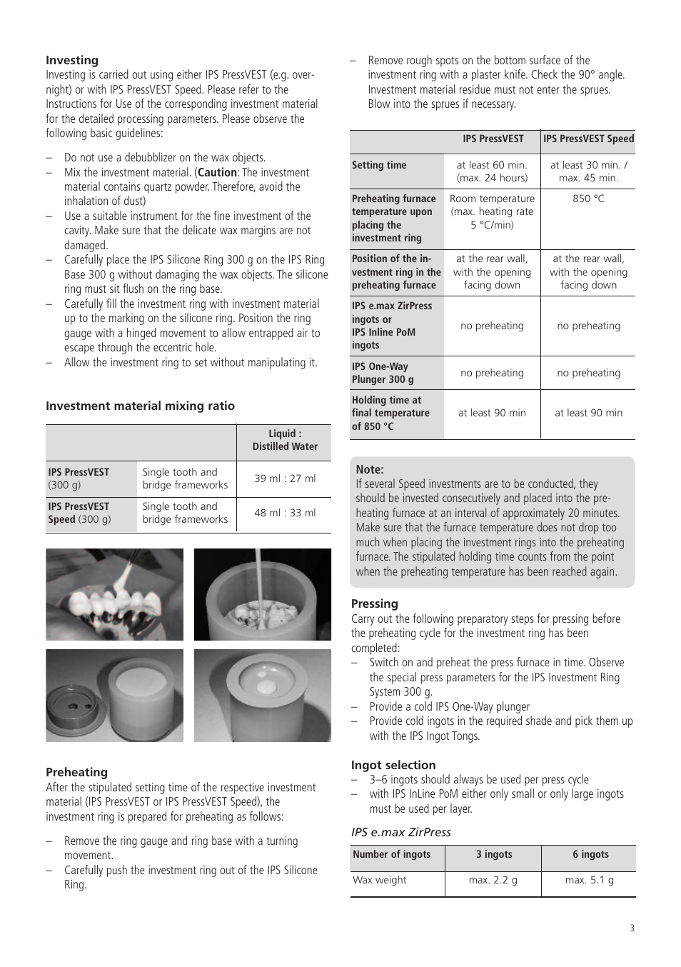 Ivoclar Vivadent IPS Investment Ring System 300g User Manual | Page 3 / 20