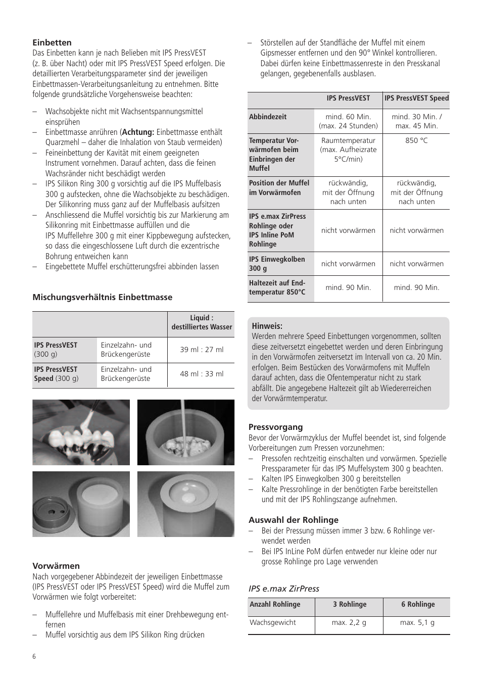 Ivoclar Vivadent IPS Investment Ring System 300g User Manual | Page 6 / 20