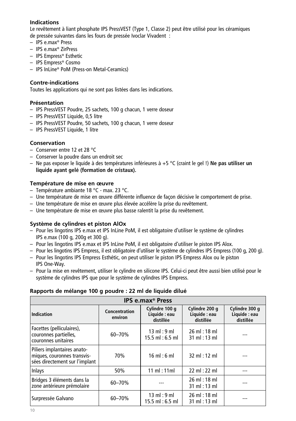 Ivoclar Vivadent IPS PressVEST User Manual | Page 10 / 64