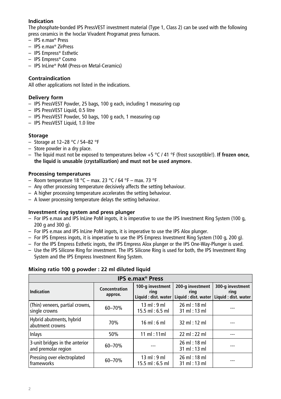 Ivoclar Vivadent IPS PressVEST User Manual | Page 2 / 64