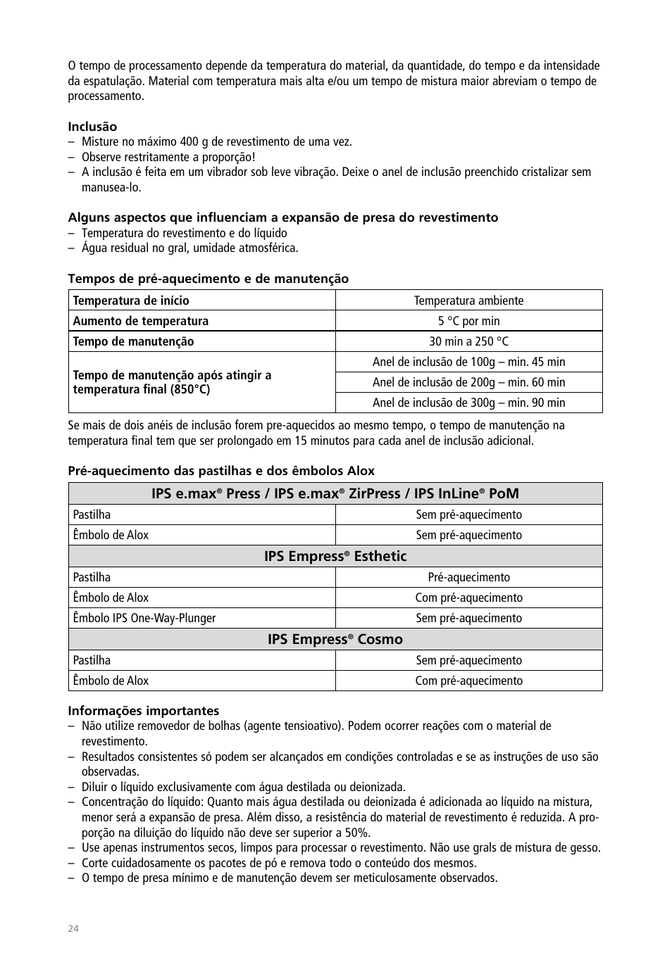 Ivoclar Vivadent IPS PressVEST User Manual | Page 24 / 64