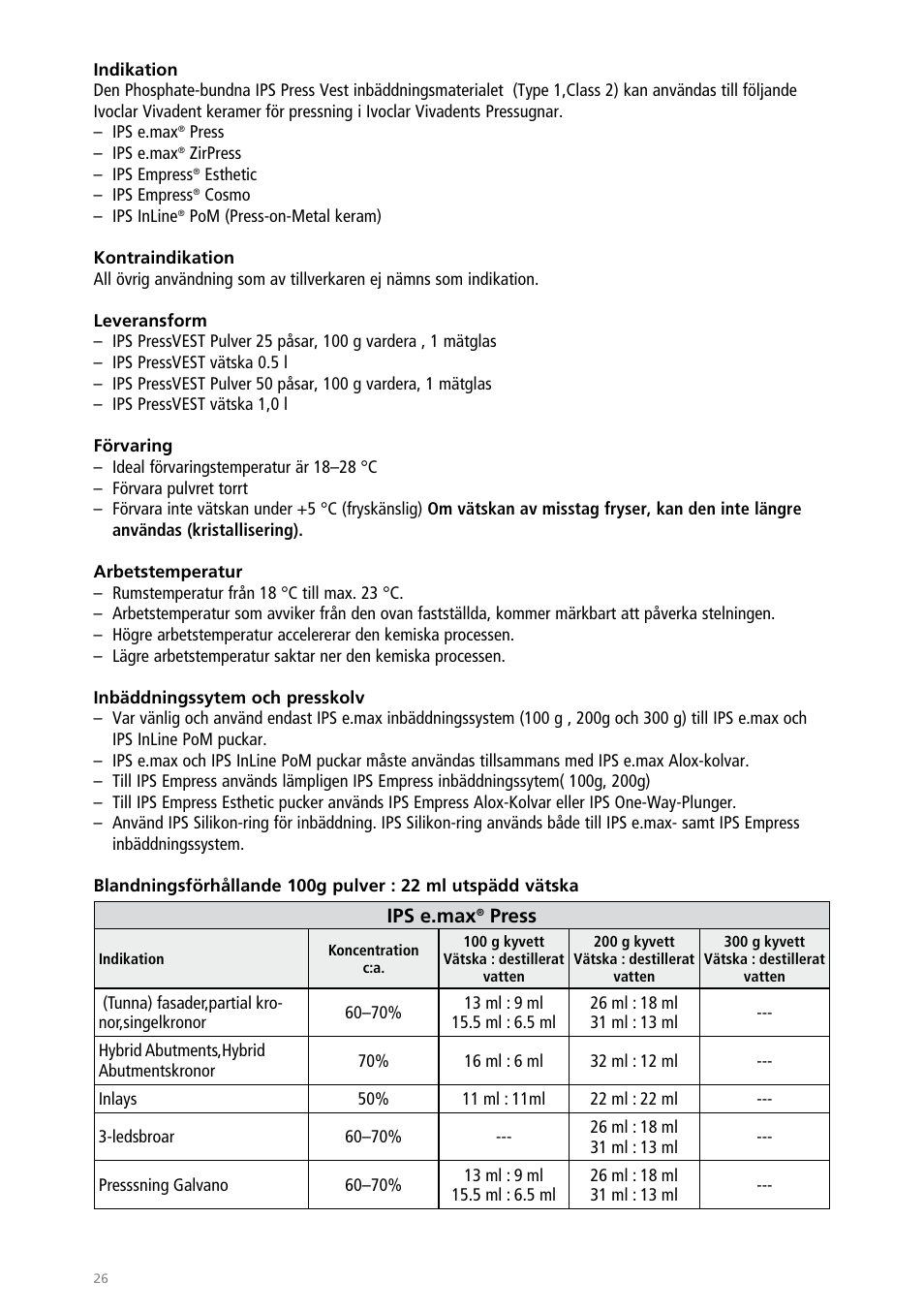 Ivoclar Vivadent IPS PressVEST User Manual | Page 26 / 64