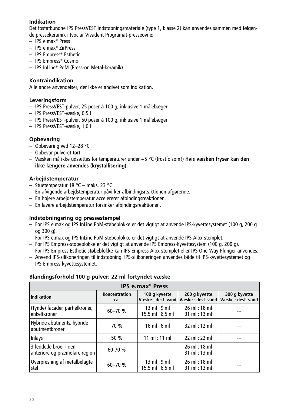 Ivoclar Vivadent IPS PressVEST User Manual | Page 30 / 64