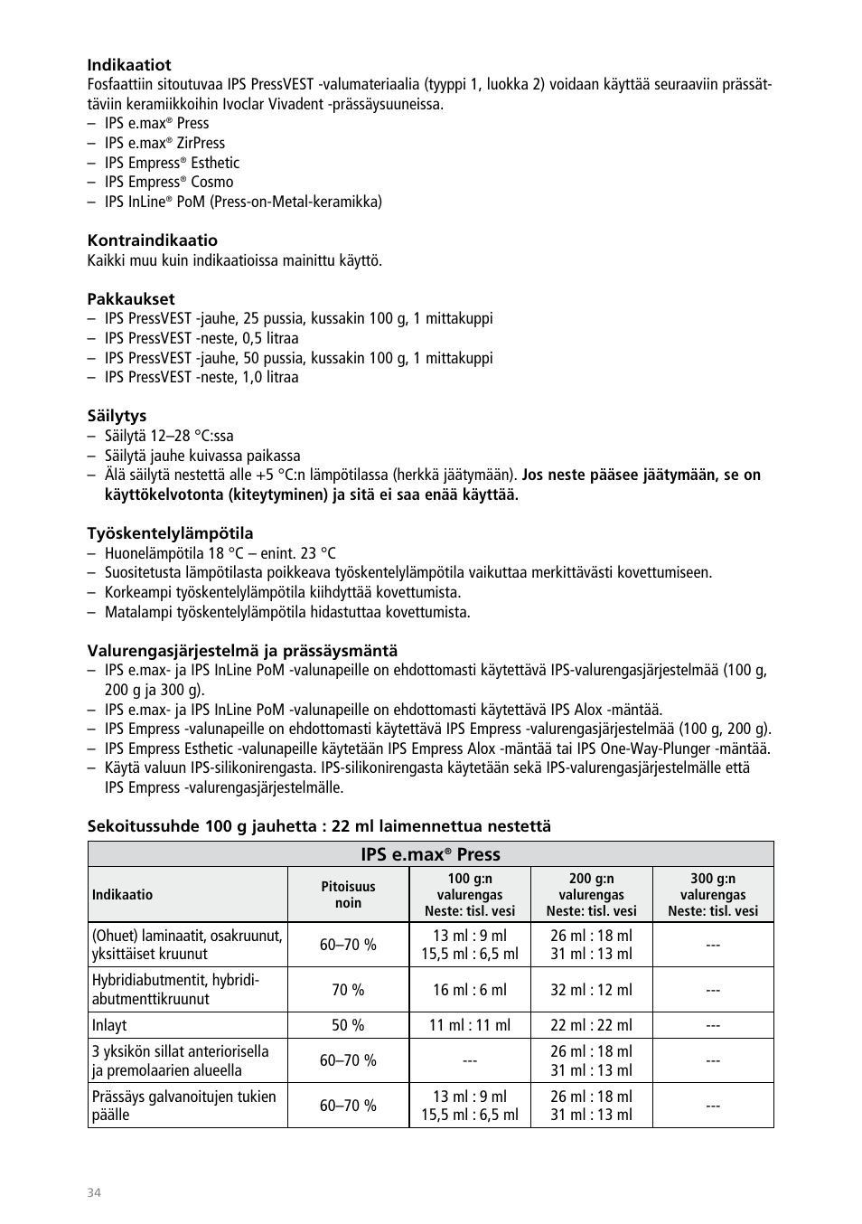 Ivoclar Vivadent IPS PressVEST User Manual | Page 34 / 64