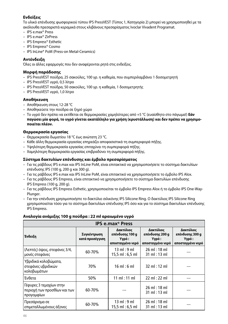 Ivoclar Vivadent IPS PressVEST User Manual | Page 46 / 64