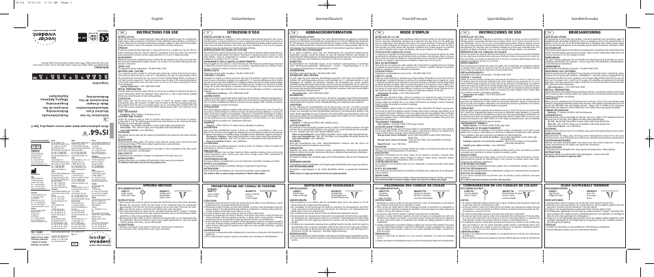 Ivoclar Vivadent IS 64 User Manual | 2 pages
