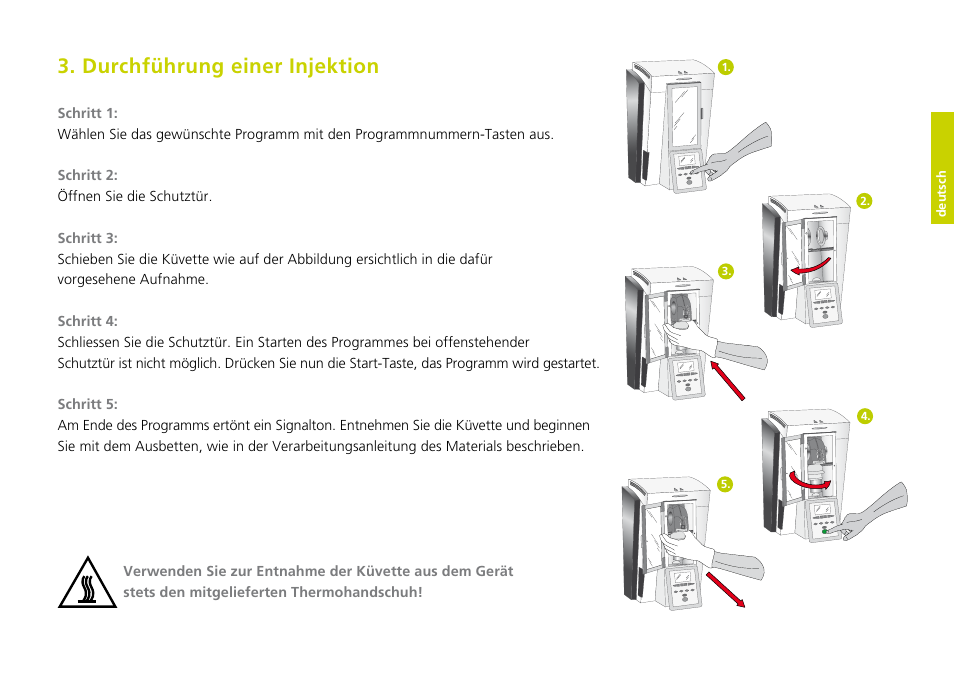 Durchführung einer injektion, Deutsch | Ivoclar Vivadent IvoBase Injector Short Instructions User Manual | Page 11 / 40