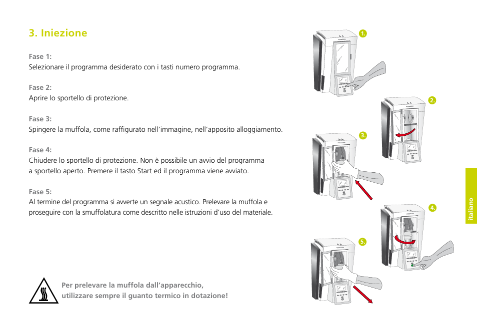 Iniezione, Italiano | Ivoclar Vivadent IvoBase Injector Short Instructions User Manual | Page 23 / 40