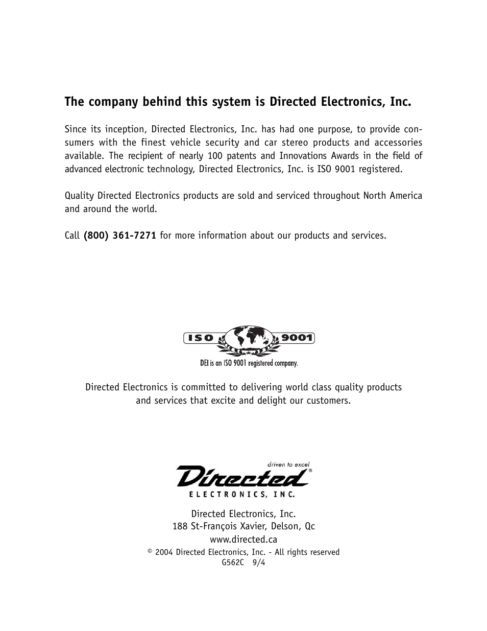 CLIFFORD 562C User Manual | Page 30 / 30