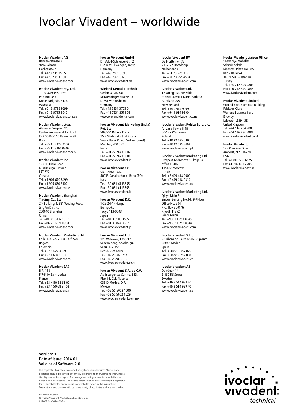 Ivoclar vivadent – worldwide | Ivoclar Vivadent IvoBase Injector User Manual | Page 28 / 28