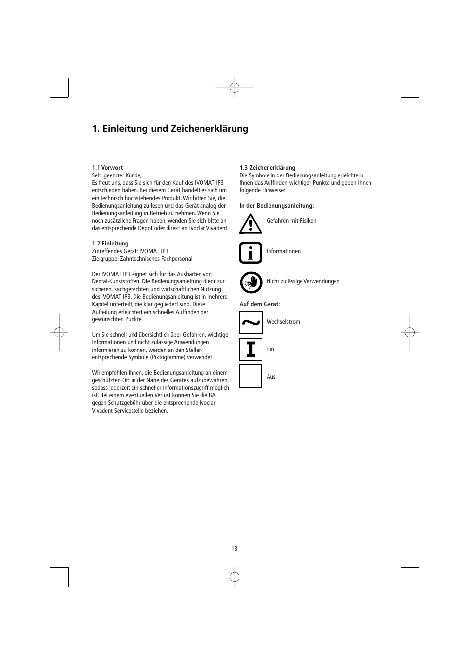 Einleitung und zeichenerklärung | Ivoclar Vivadent Ivomat IP3 User Manual | Page 18 / 64