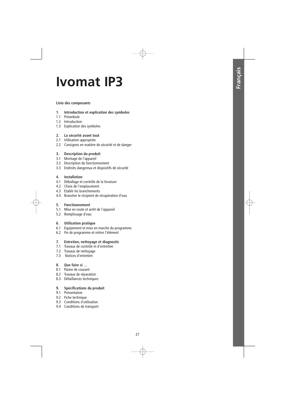 Français, Ivomat ip3 | Ivoclar Vivadent Ivomat IP3 User Manual | Page 27 / 64