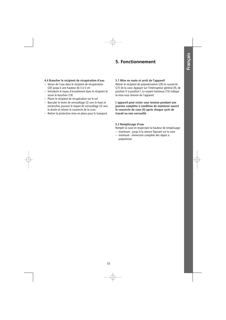 Français 5. fonctionnement | Ivoclar Vivadent Ivomat IP3 User Manual | Page 33 / 64