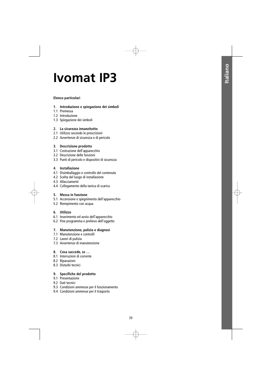 Italiano, Ivomat ip3 | Ivoclar Vivadent Ivomat IP3 User Manual | Page 39 / 64