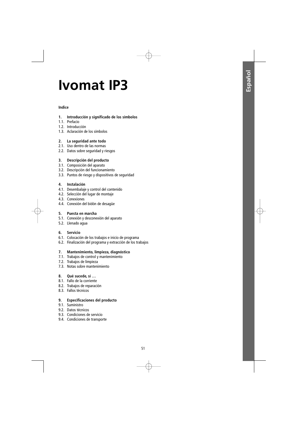 Español, Ivomat ip3 | Ivoclar Vivadent Ivomat IP3 User Manual | Page 51 / 64