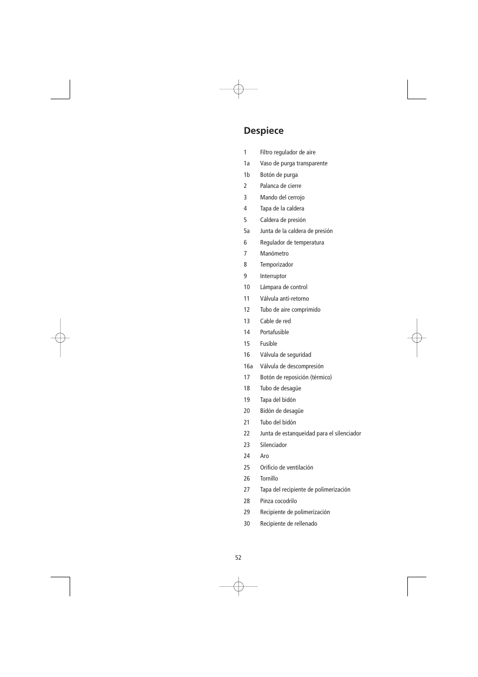 Despiece | Ivoclar Vivadent Ivomat IP3 User Manual | Page 52 / 64
