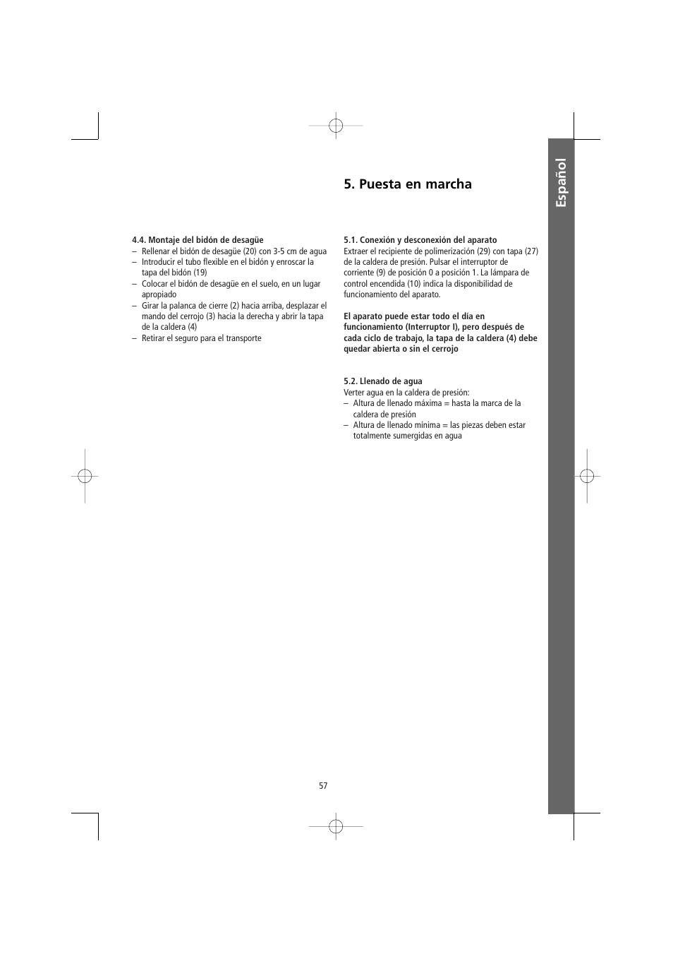 Español 5. puesta en marcha | Ivoclar Vivadent Ivomat IP3 User Manual | Page 57 / 64