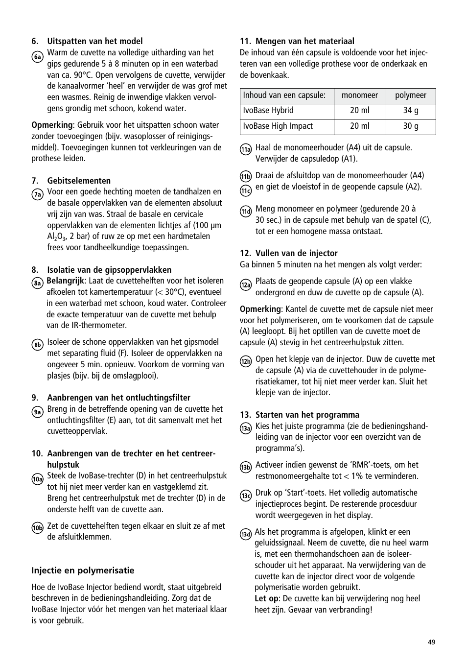 Ivoclar Vivadent IvoBase Material User Manual | Page 49 / 68
