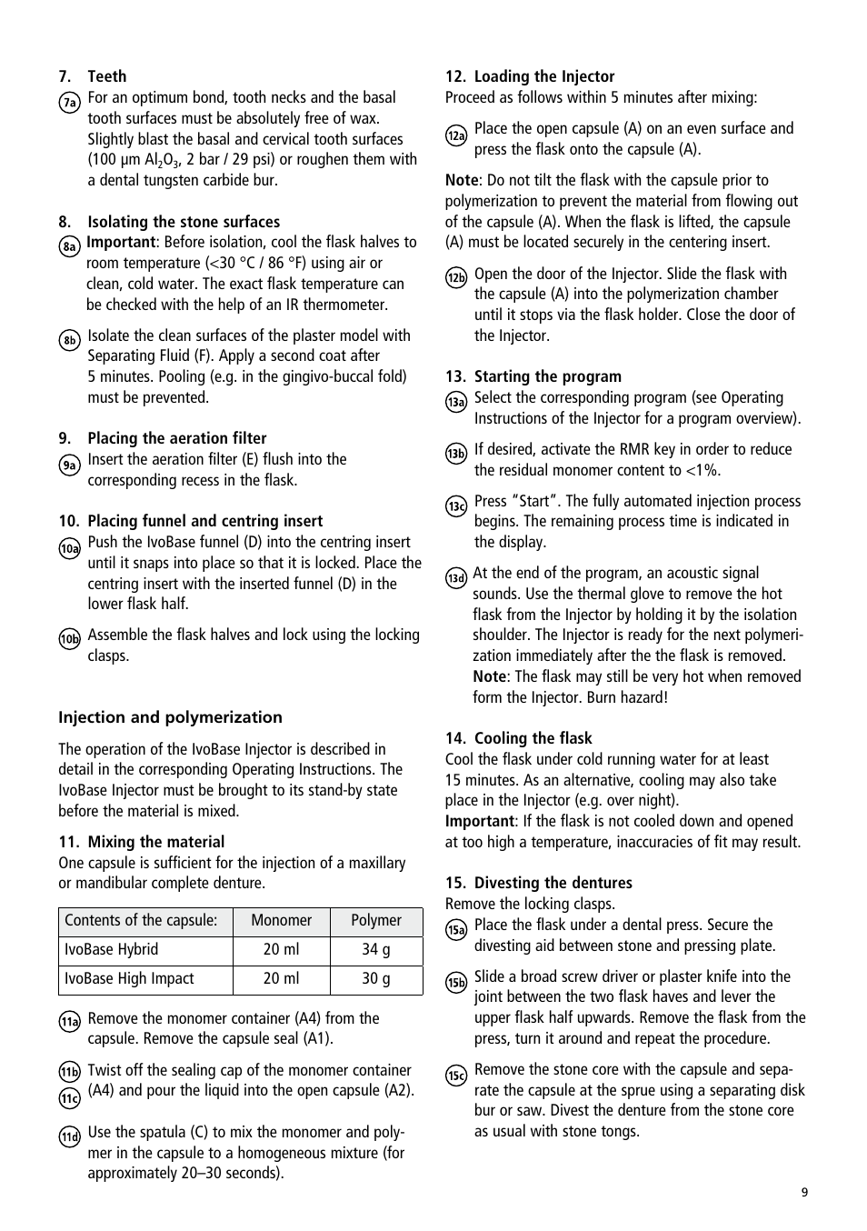 Ivoclar Vivadent IvoBase Material User Manual | Page 9 / 68