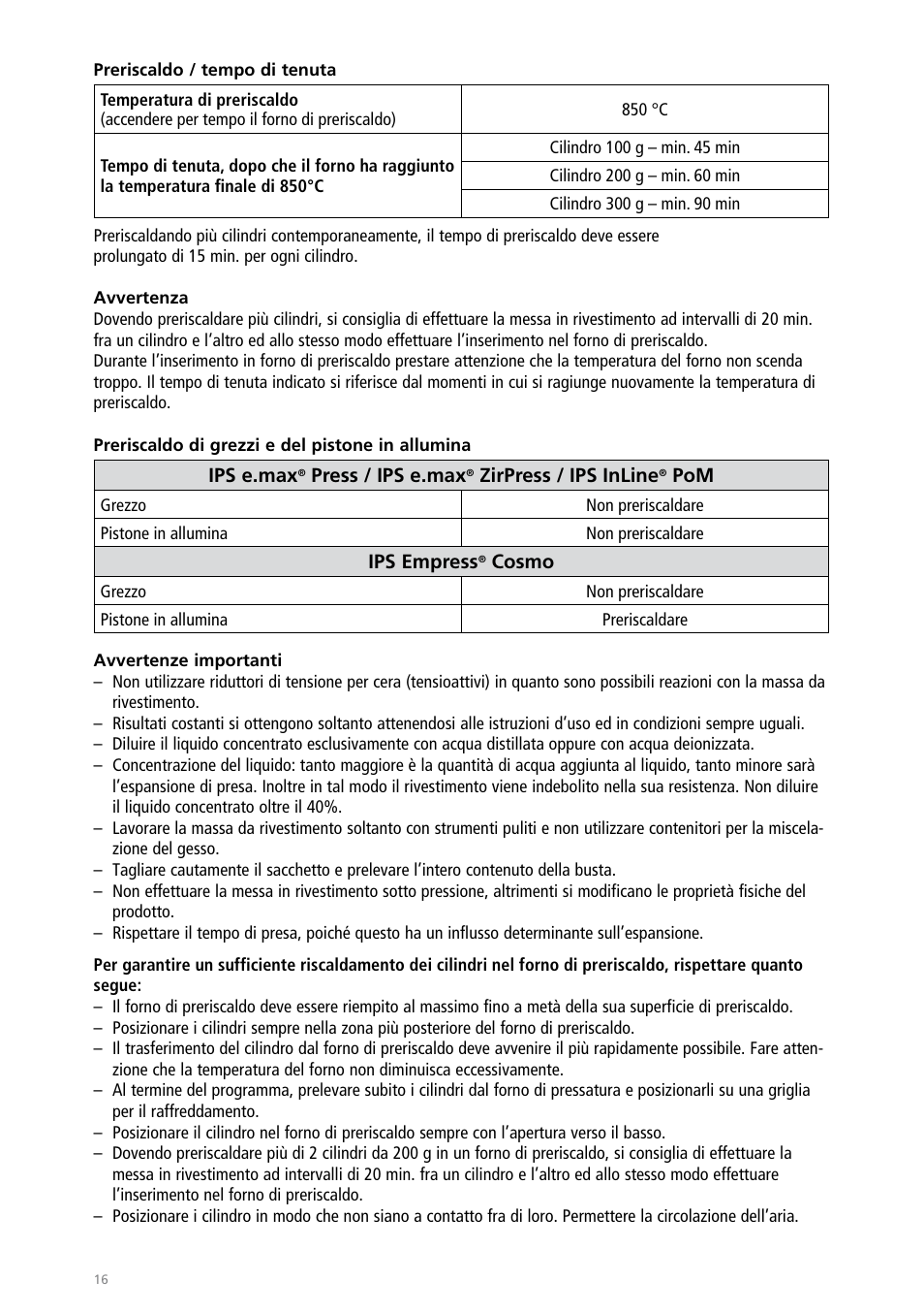 Ivoclar Vivadent IPS PressVEST Speed User Manual | Page 16 / 64