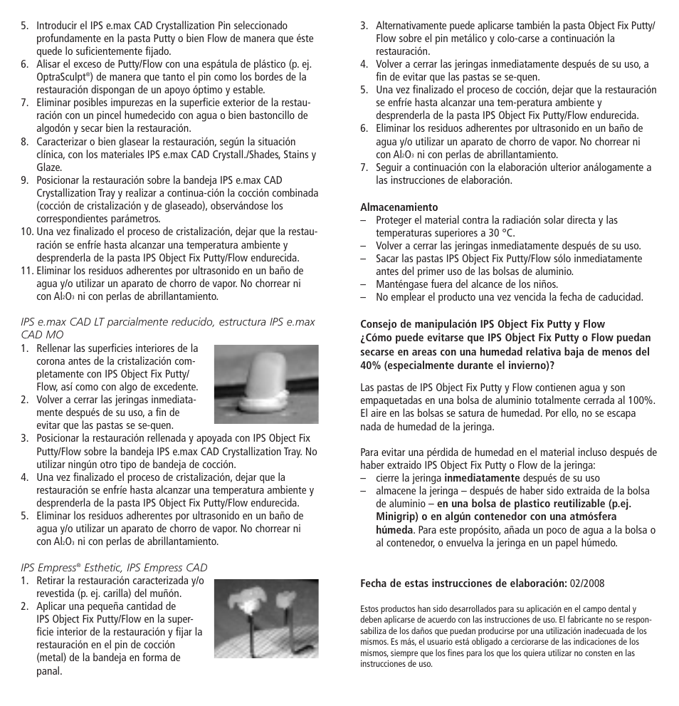 Ivoclar Vivadent IPS Object Fix Putty-Flow User Manual | Page 8 / 11