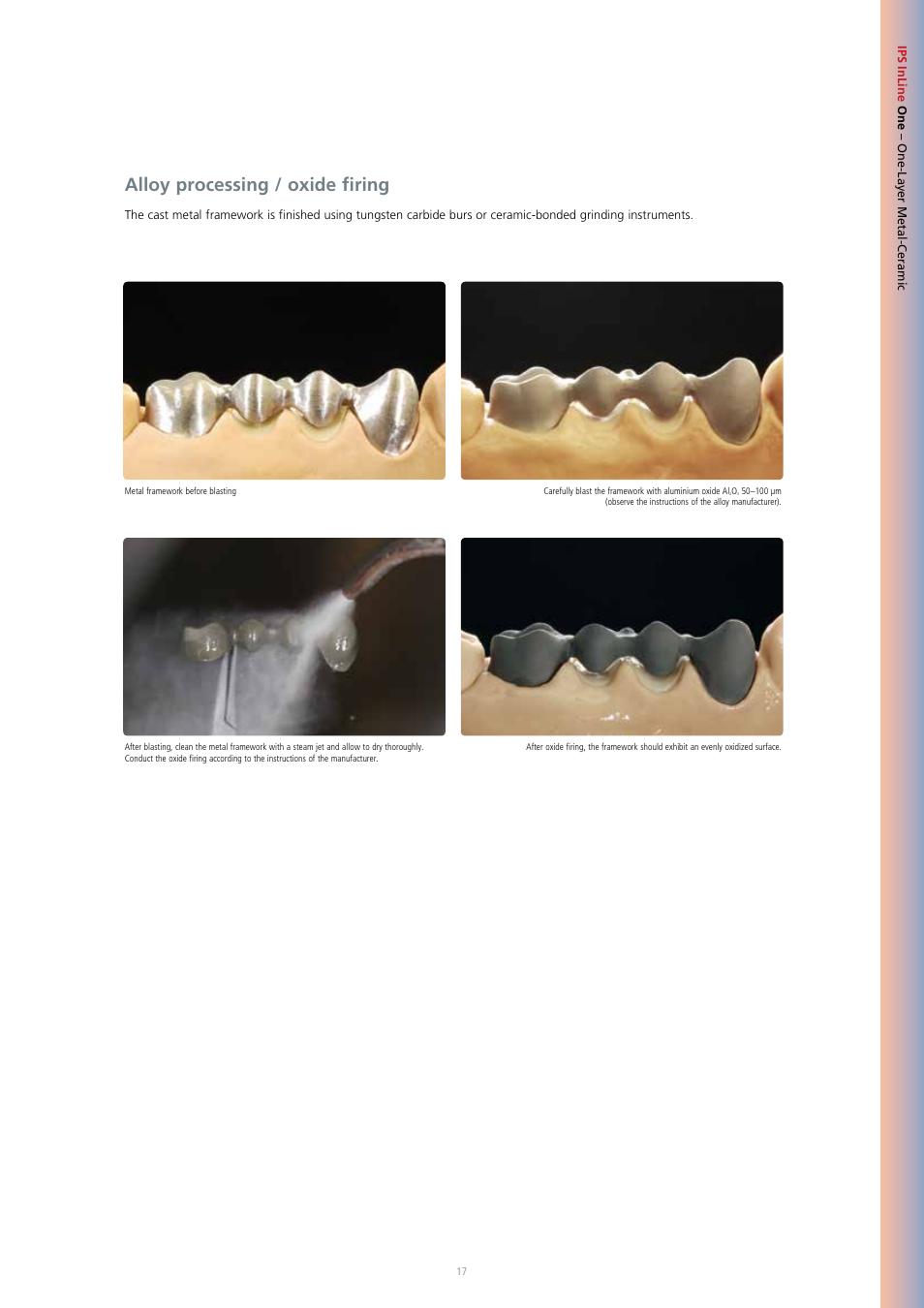 Alloy processing / oxide firing | Ivoclar Vivadent IPS InLine System User Manual | Page 17 / 88