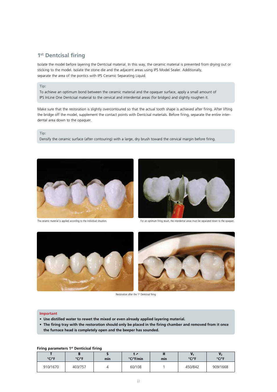 Dentcisal firing | Ivoclar Vivadent IPS InLine System User Manual | Page 22 / 88