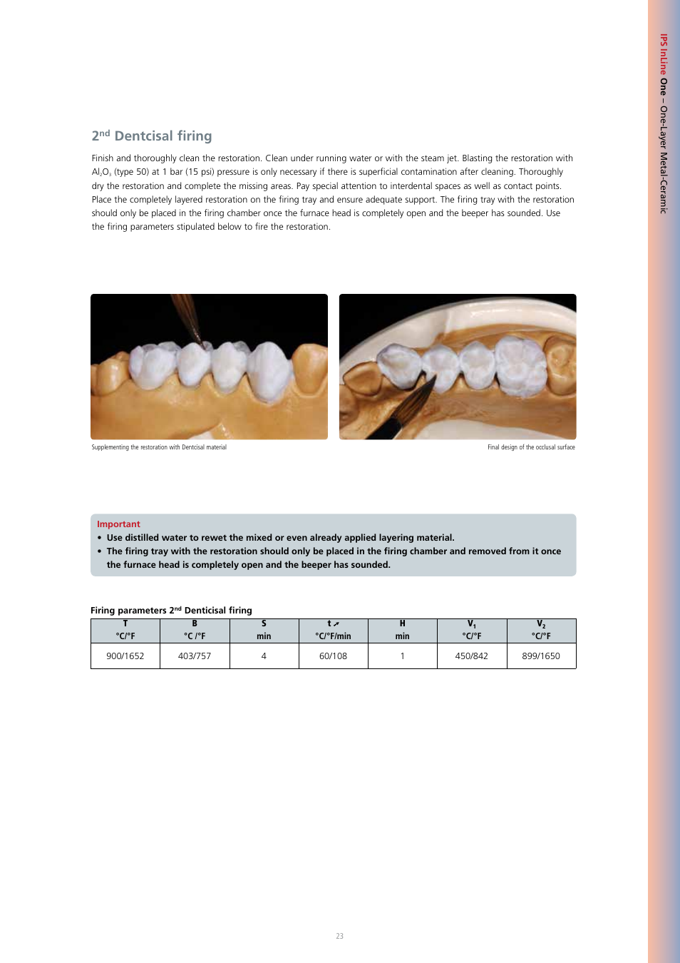 Dentcisal firing | Ivoclar Vivadent IPS InLine System User Manual | Page 23 / 88