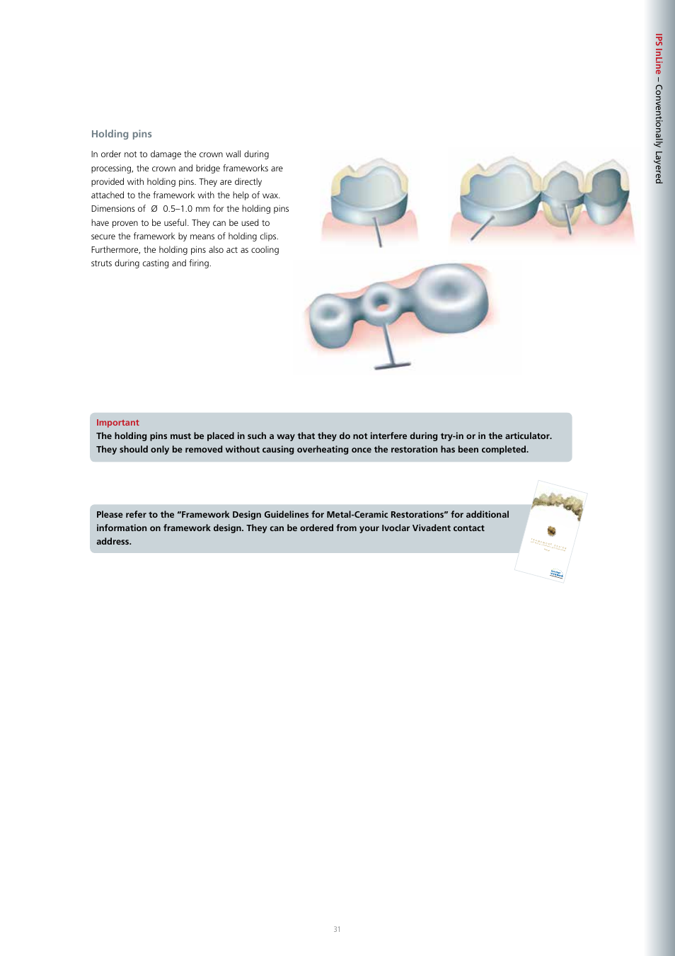 Holding pins | Ivoclar Vivadent IPS InLine System User Manual | Page 31 / 88