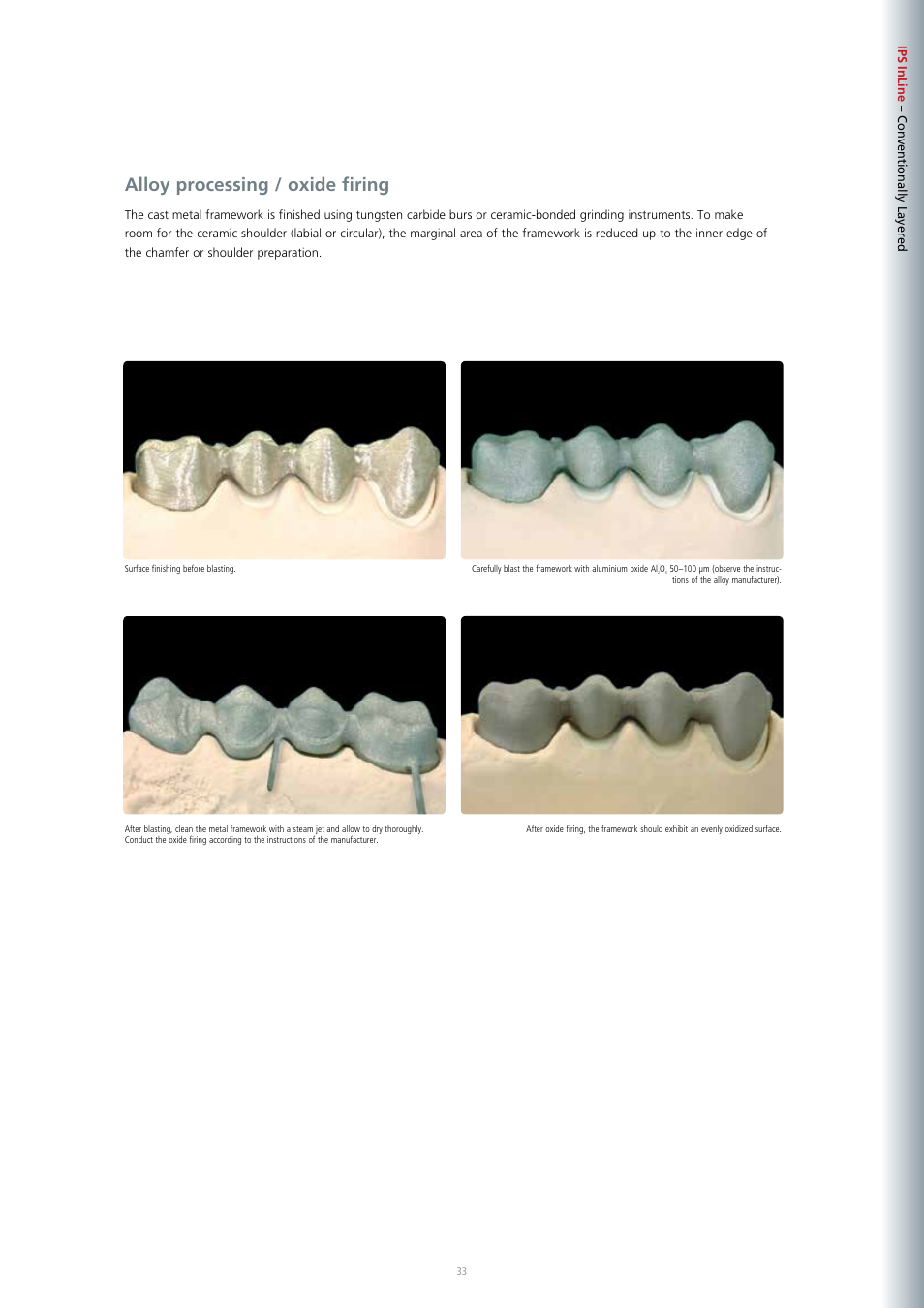 Alloy processing / oxide firing | Ivoclar Vivadent IPS InLine System User Manual | Page 33 / 88