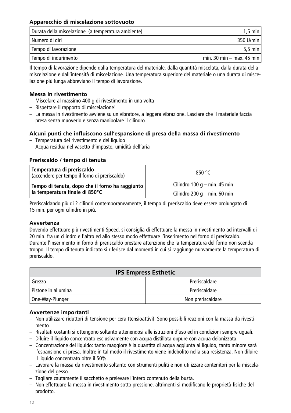Ivoclar Vivadent IPS Empress Esthetic Speed User Manual | Page 12 / 48