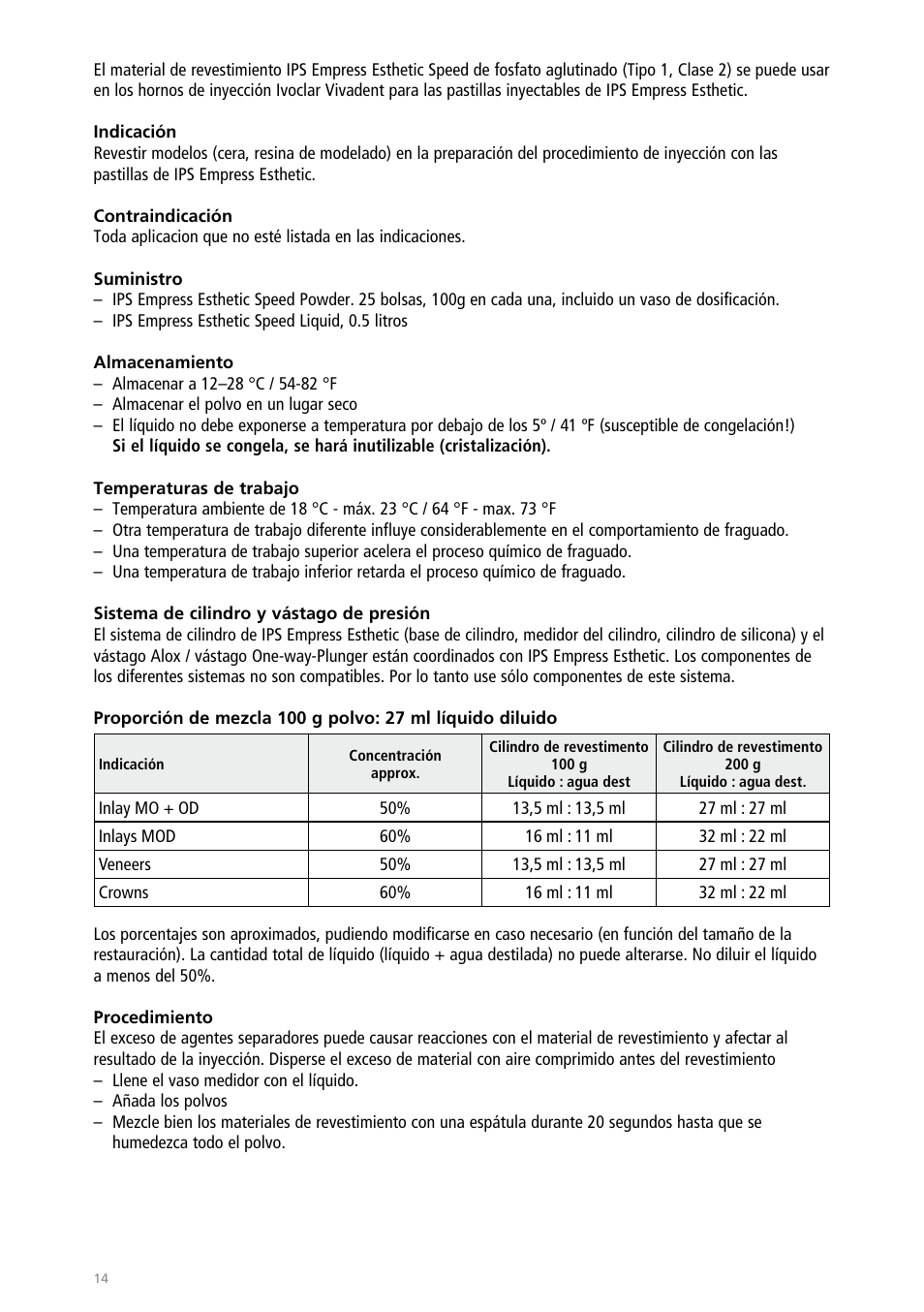 Ivoclar Vivadent IPS Empress Esthetic Speed User Manual | Page 14 / 48