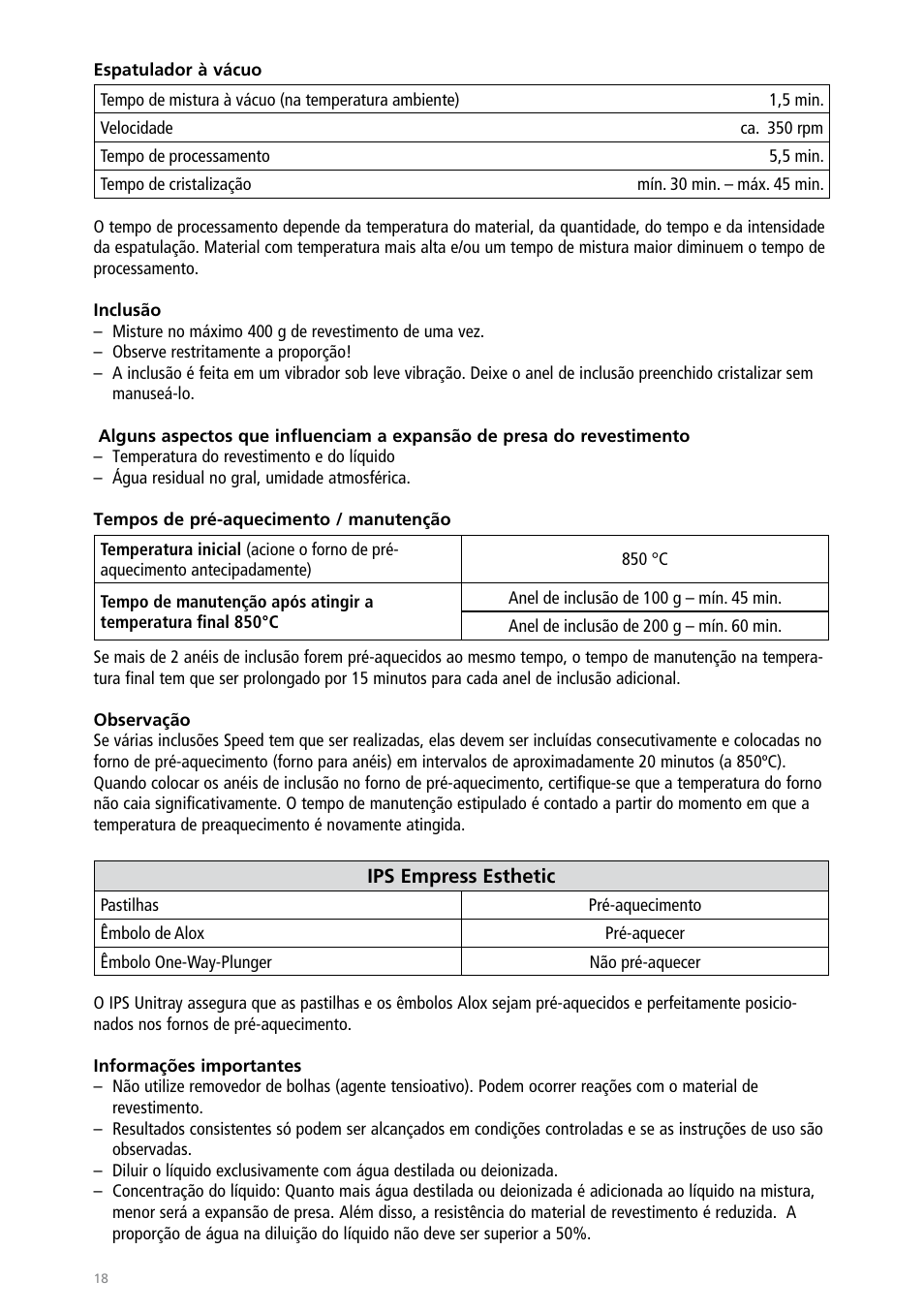 Ivoclar Vivadent IPS Empress Esthetic Speed User Manual | Page 18 / 48