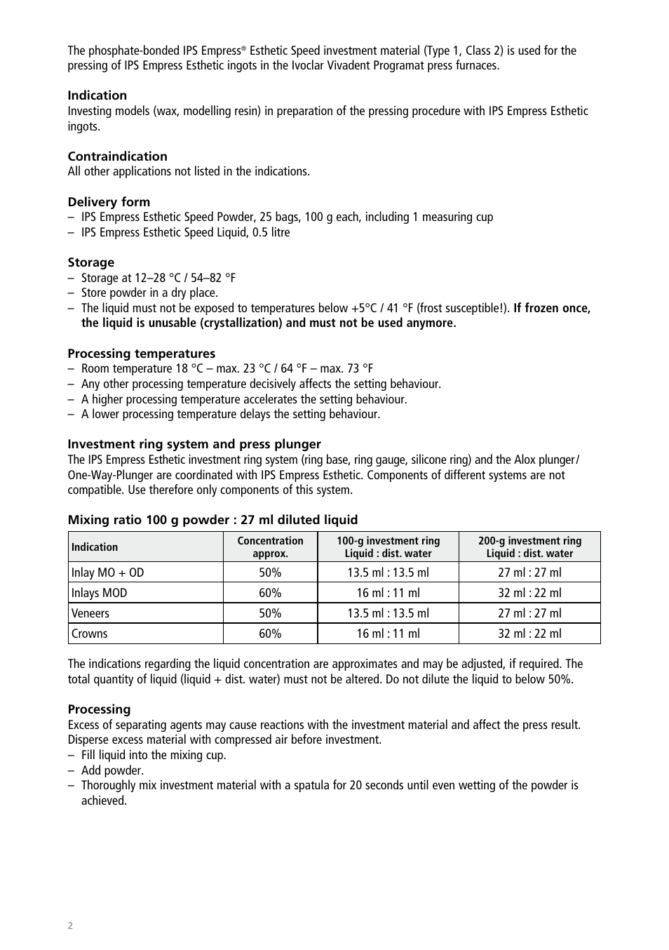 Ivoclar Vivadent IPS Empress Esthetic Speed User Manual | Page 2 / 48