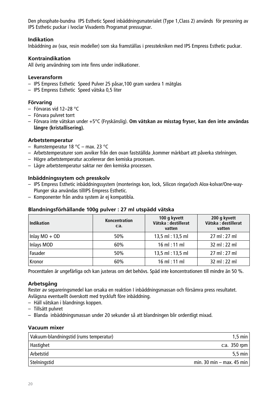 Ivoclar Vivadent IPS Empress Esthetic Speed User Manual | Page 20 / 48