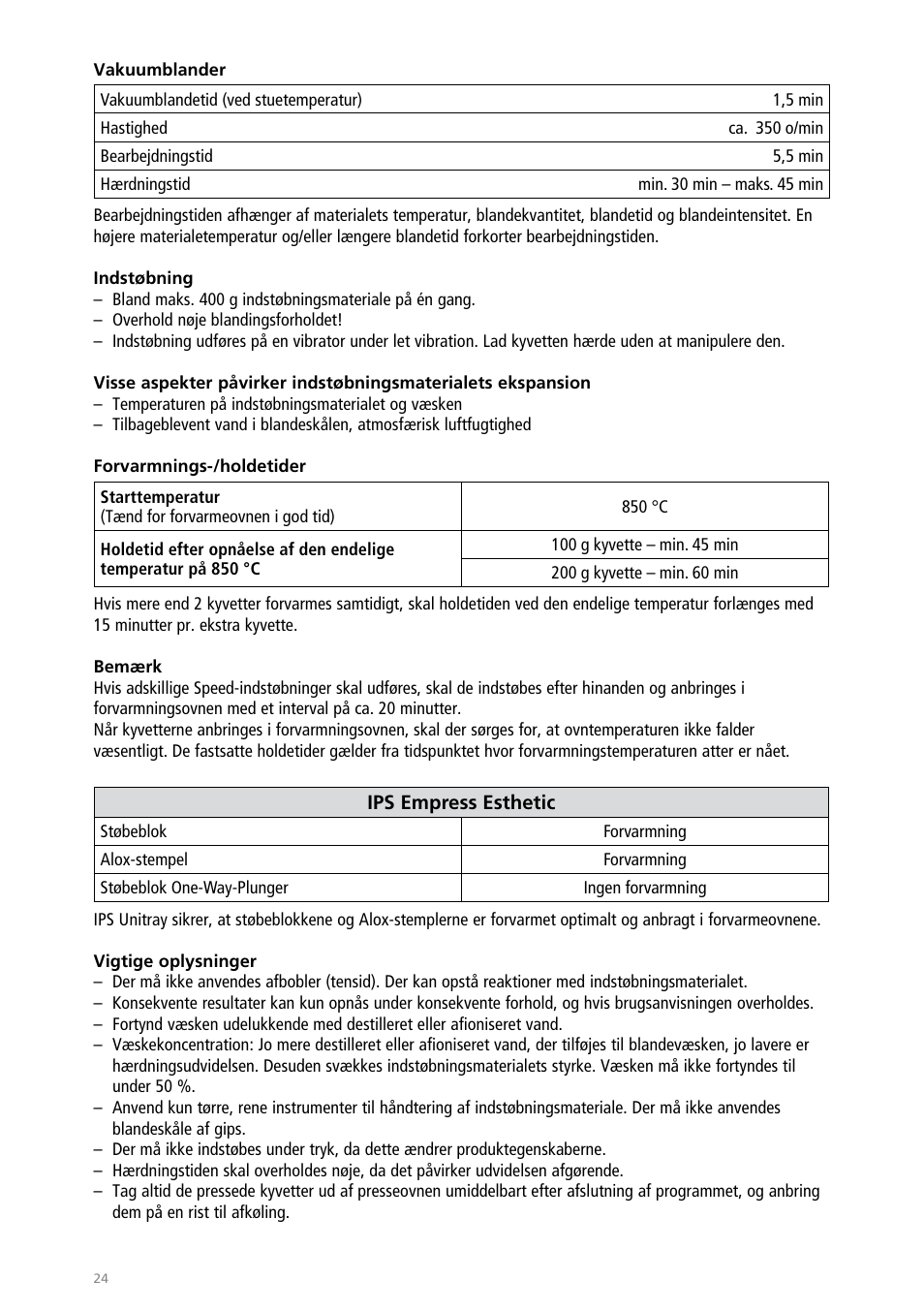 Ivoclar Vivadent IPS Empress Esthetic Speed User Manual | Page 24 / 48