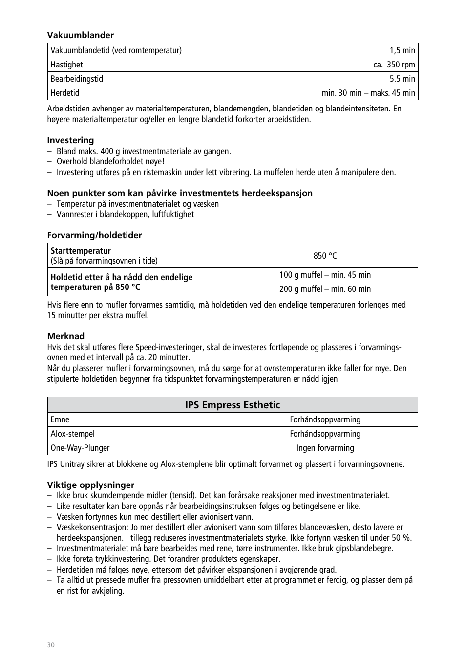 Ivoclar Vivadent IPS Empress Esthetic Speed User Manual | Page 30 / 48