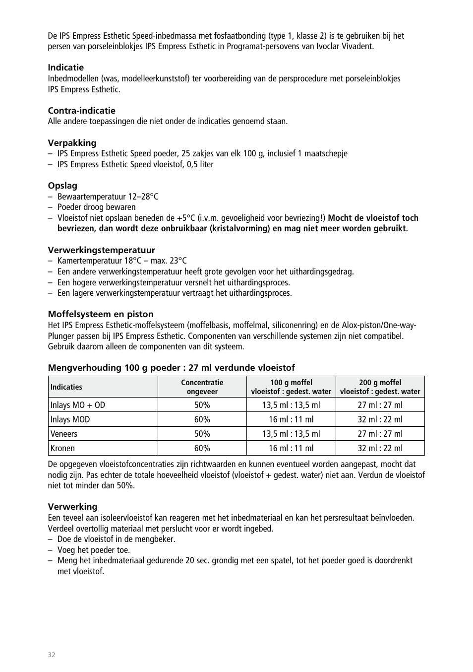 Ivoclar Vivadent IPS Empress Esthetic Speed User Manual | Page 32 / 48