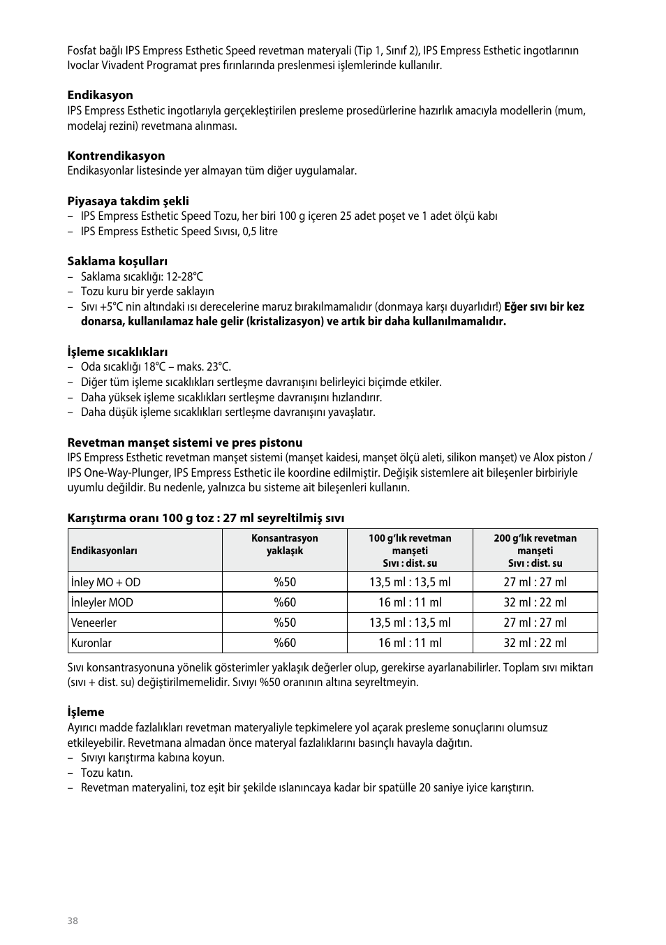 Ivoclar Vivadent IPS Empress Esthetic Speed User Manual | Page 38 / 48