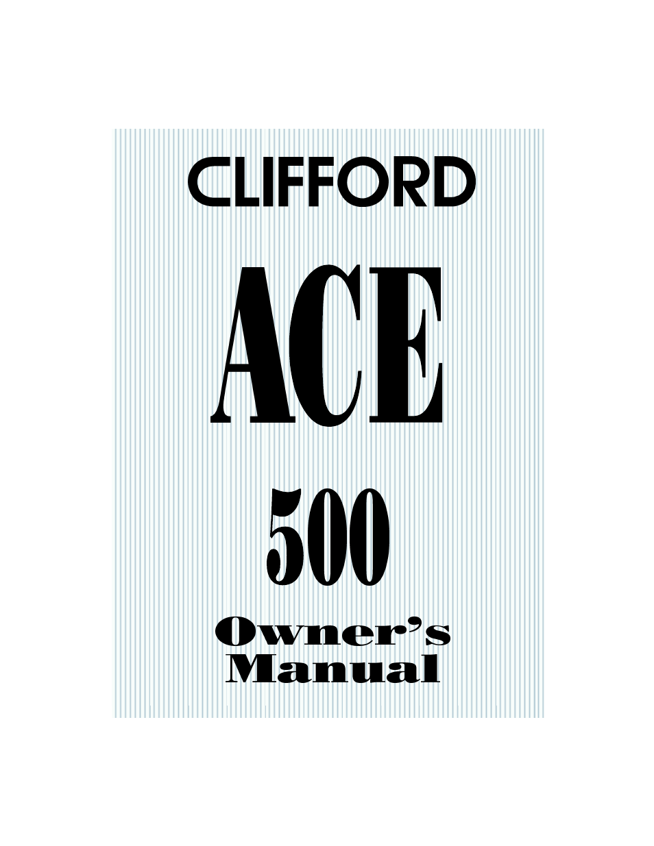 CLIFFORD 500 User Manual | 18 pages