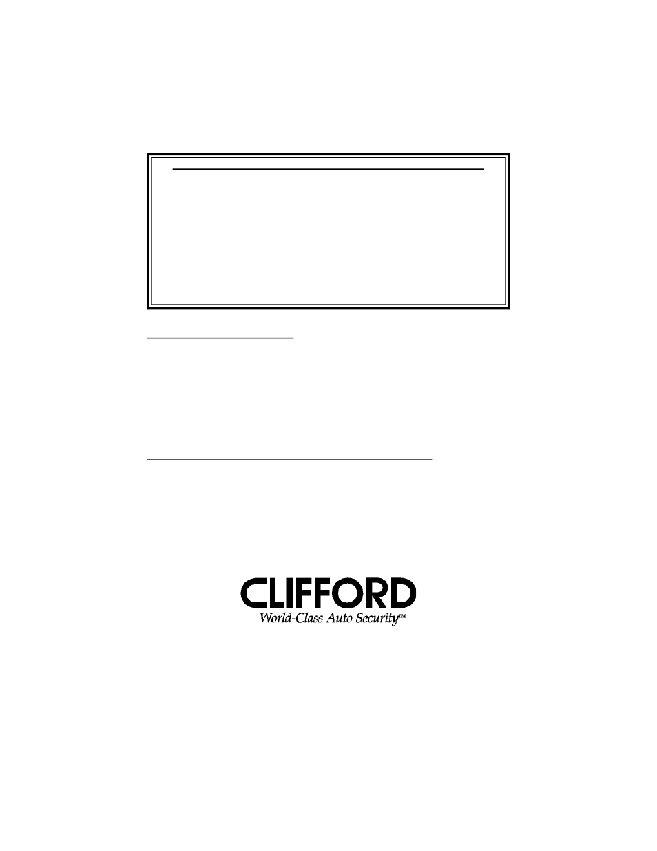 CLIFFORD 500 User Manual | Page 18 / 18