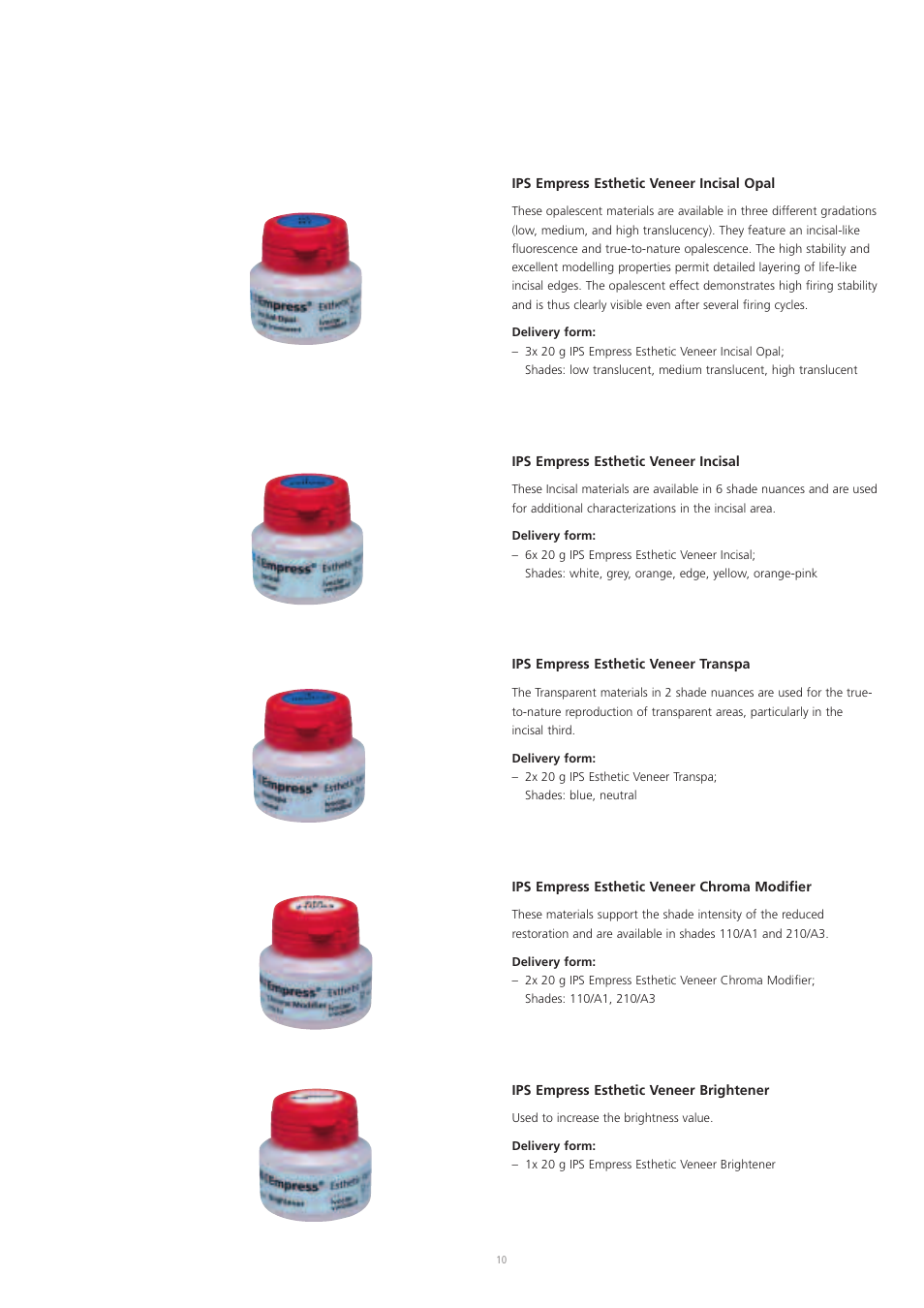 Ivoclar Vivadent IPS Empress Esthetic User Manual | Page 10 / 52