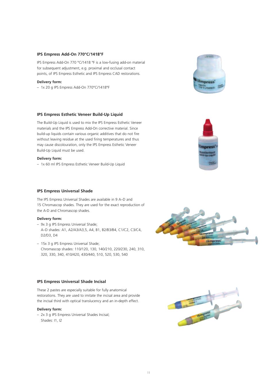 Ivoclar Vivadent IPS Empress Esthetic User Manual | Page 11 / 52