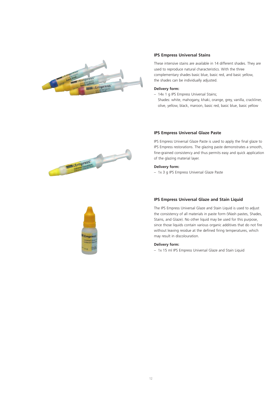 Ivoclar Vivadent IPS Empress Esthetic User Manual | Page 12 / 52