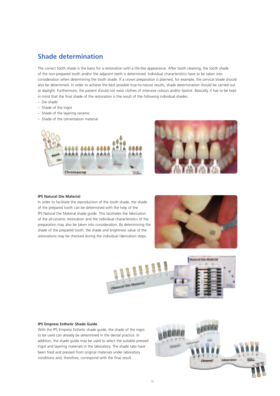 Shade determination | Ivoclar Vivadent IPS Empress Esthetic User Manual | Page 19 / 52