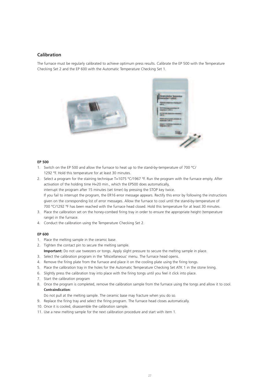 Calibration | Ivoclar Vivadent IPS Empress Esthetic User Manual | Page 27 / 52