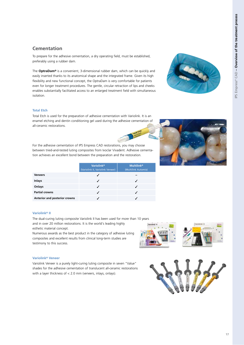 Cementation | Ivoclar Vivadent PS Empress CAD Chairside User Manual | Page 17 / 40