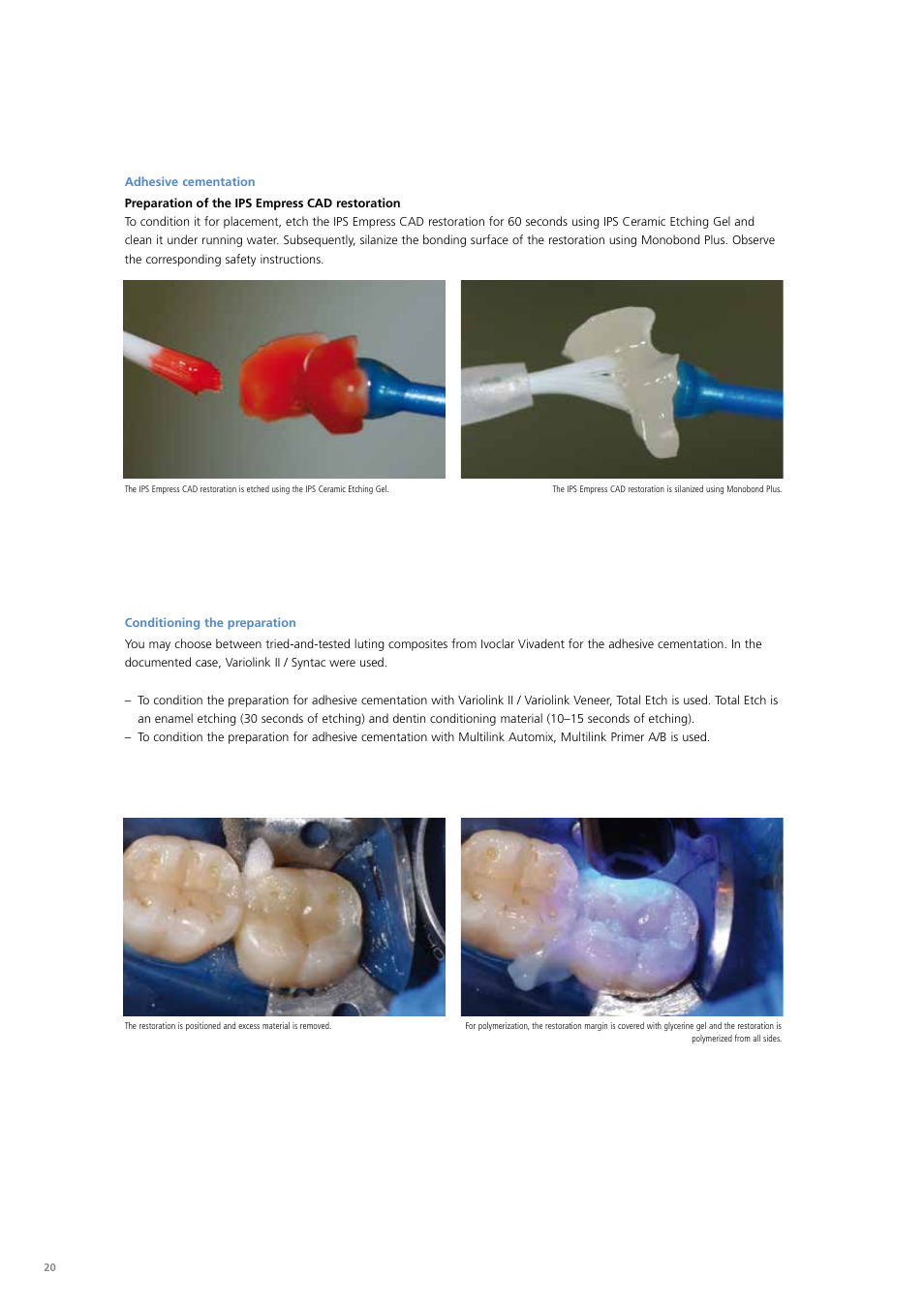 Ivoclar Vivadent PS Empress CAD Chairside User Manual | Page 20 / 40