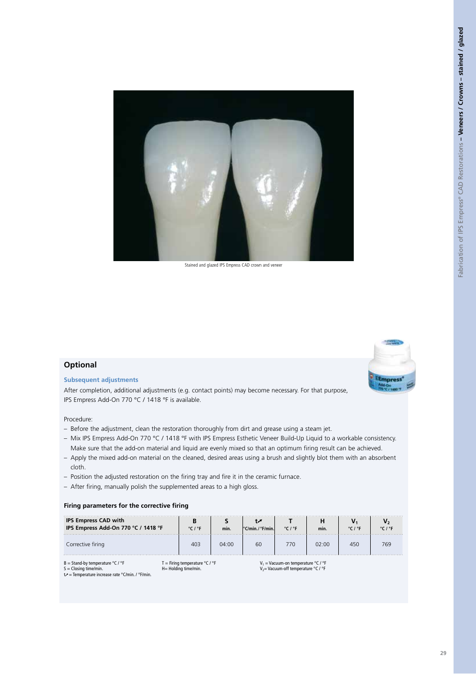 Optional | Ivoclar Vivadent PS Empress CAD Chairside User Manual | Page 29 / 40